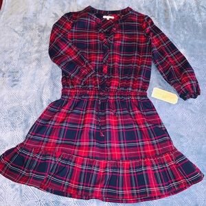NWT Plaid Mini Dress, Ruffle Hem